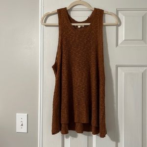 Rust colored knit tank top.